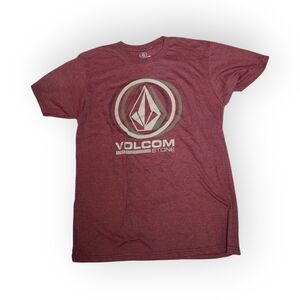 Volcom Men's Burgundy Logo Tee